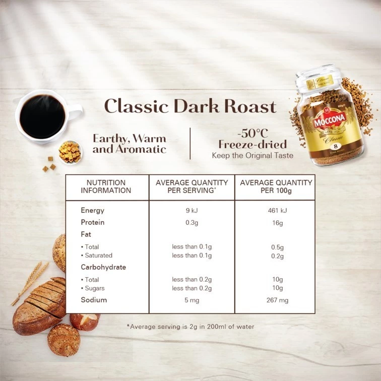MOCCONA Classic Dark Roast Intensity 8 Freeze Dried Instant Coffee, 100g (Expiry: Jan 2027) - Image 3