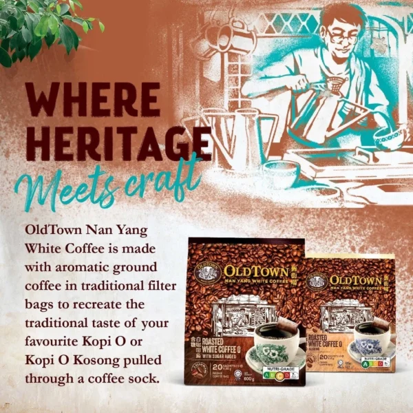 OLDTOWN Nan Yang Roasted White Coffee O Kosong, 20 Sachets (Expiry: Oct 2026) - Image 4