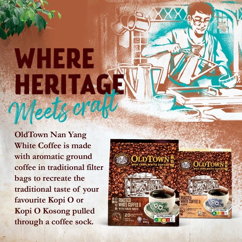 OLDTOWN Nan Yang Roasted White Coffee O Kosong, 20 Sachets (Expiry: Oct 2026) - Image 4