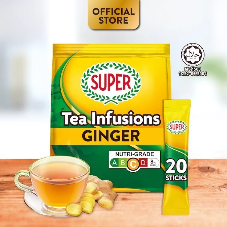 SUPER Tea Infusions Ginger Instant Tea, 20 sticks (Expiry: March 2027)