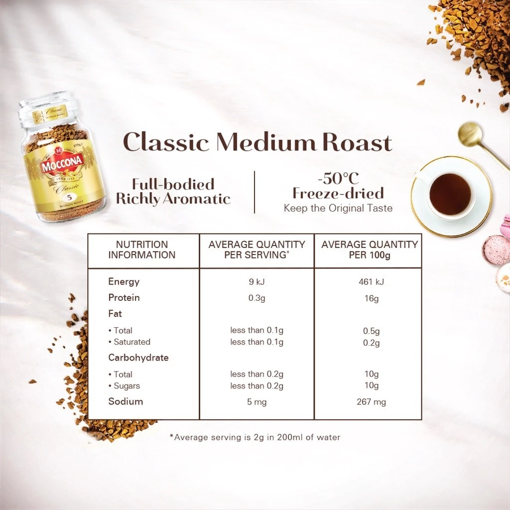 MOCCONA Classic Medium Roast Intensity 5 Freeze Dried Instant Coffee, 100g (Expiry: Feb 2027) - Image 6
