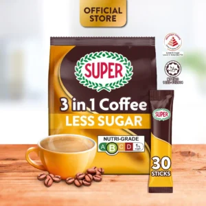 SUPER™ Less Sugar Instant 3in1 Coffee, 30 sticks (Expiry: Sept 2027)