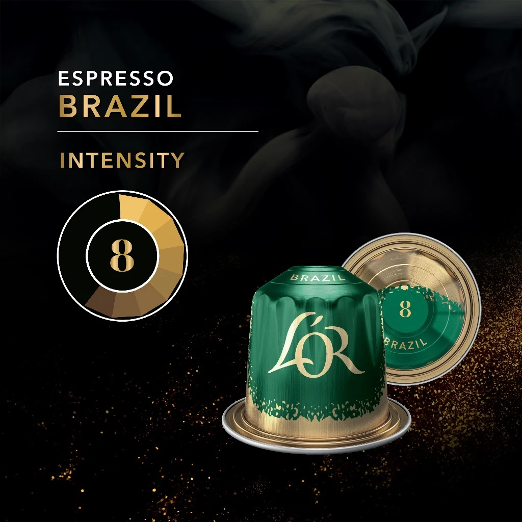 L’OR Espresso Brazil Intensity 8 Coffee Capsules- Compatible with Nespresso®* Original Coffee Machines, 10 capsules - Image 3