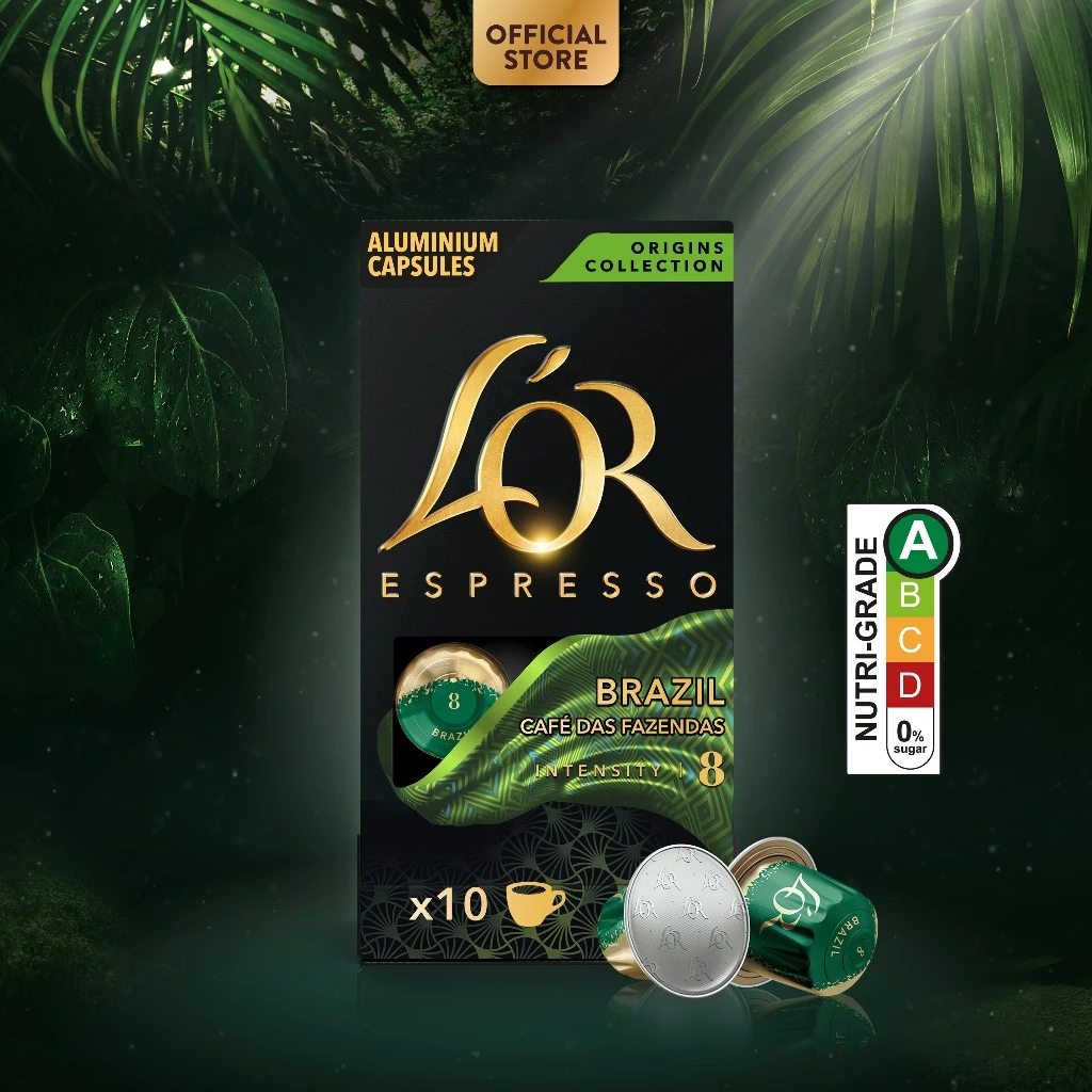 L’OR Espresso Brazil Intensity 8 Coffee Capsules- Compatible with Nespresso®* Original Coffee Machines, 10 capsules - Image 5
