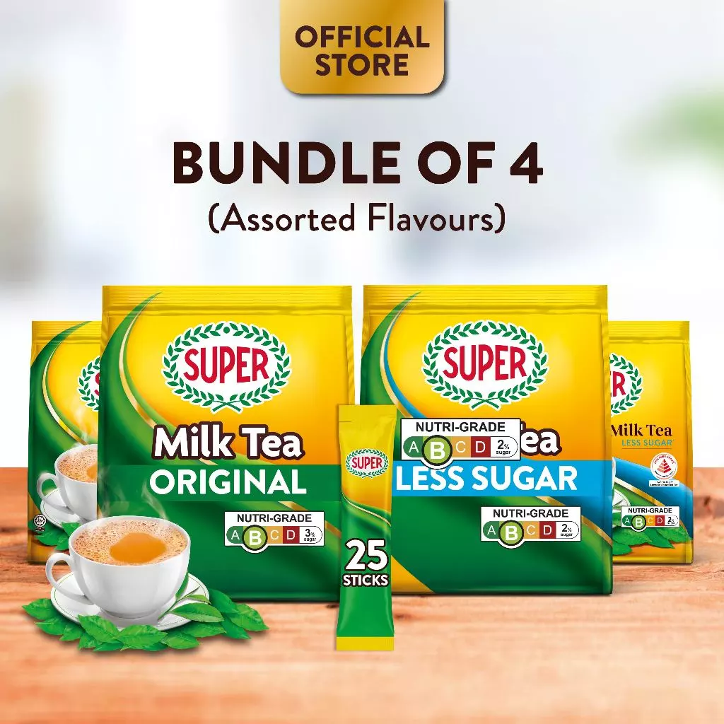 (Bundle of 4) SUPER™ Instant 3in1 Milk Tea, 25 sticks (Expiry: April 2027)