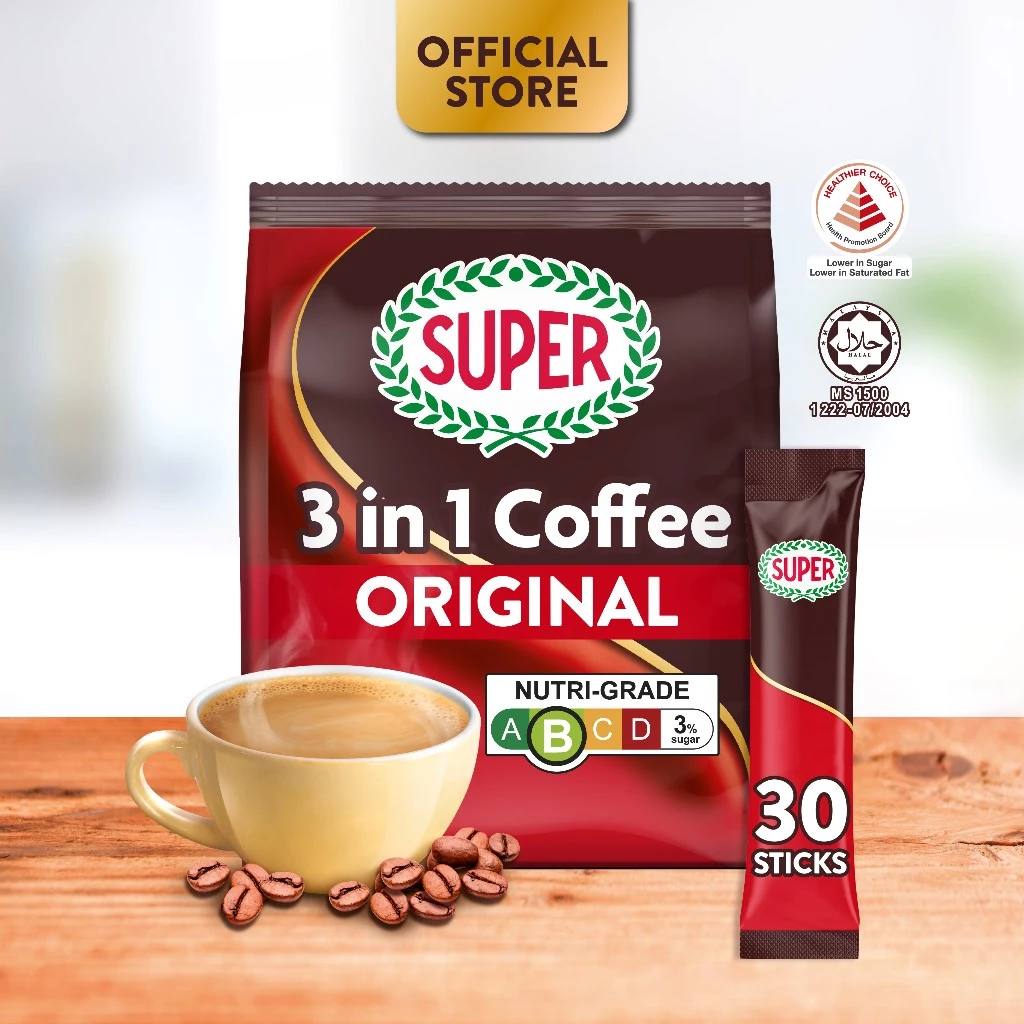SUPER™ Original Instant 3in1 Coffee, 30 sticks (Expiry: Aug 2027)